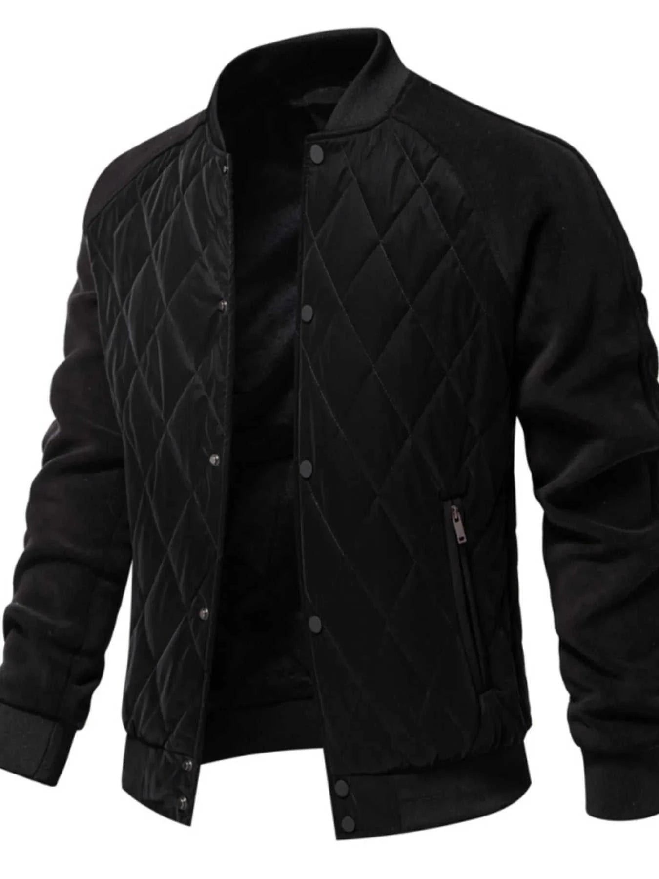Men's Quilted Snap Down Long Sleeve Jacket