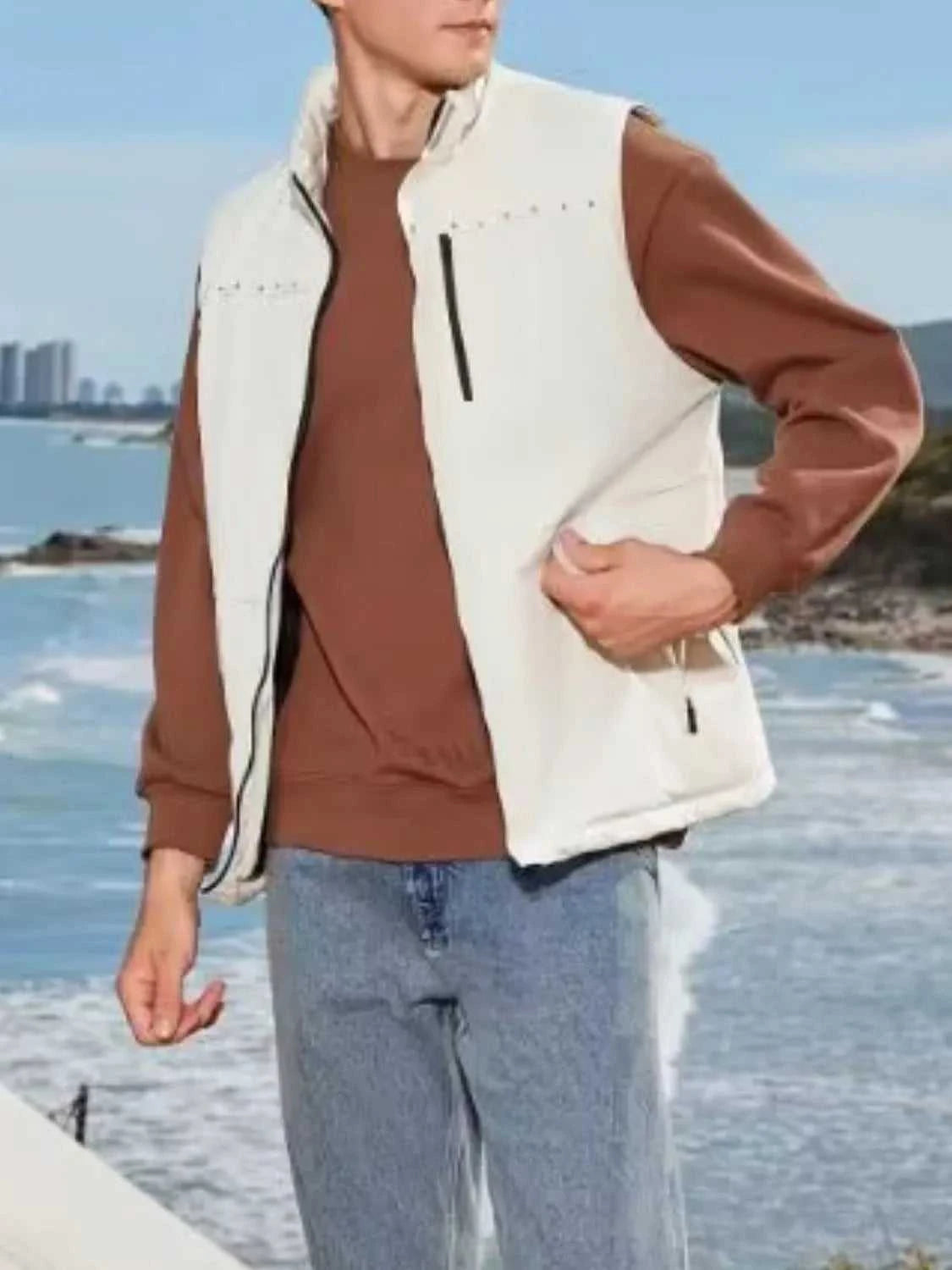 Men's Full Size Zip Up Vest Plus Size