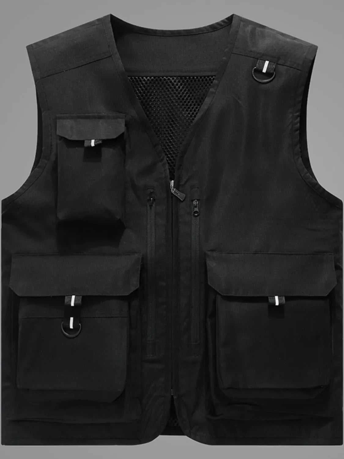 Men's Plus Size Zip Up V-Neck Vest