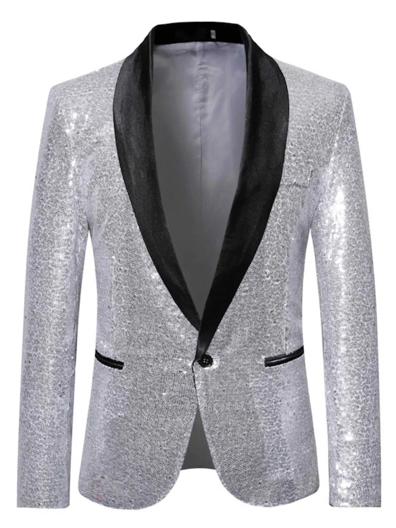 Men's Sequin Long Sleeve Blazer