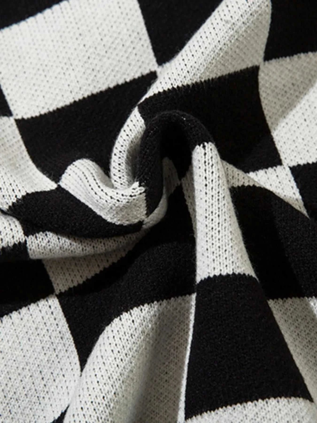 Men's Checkered Heart Pattern Sweater Vest