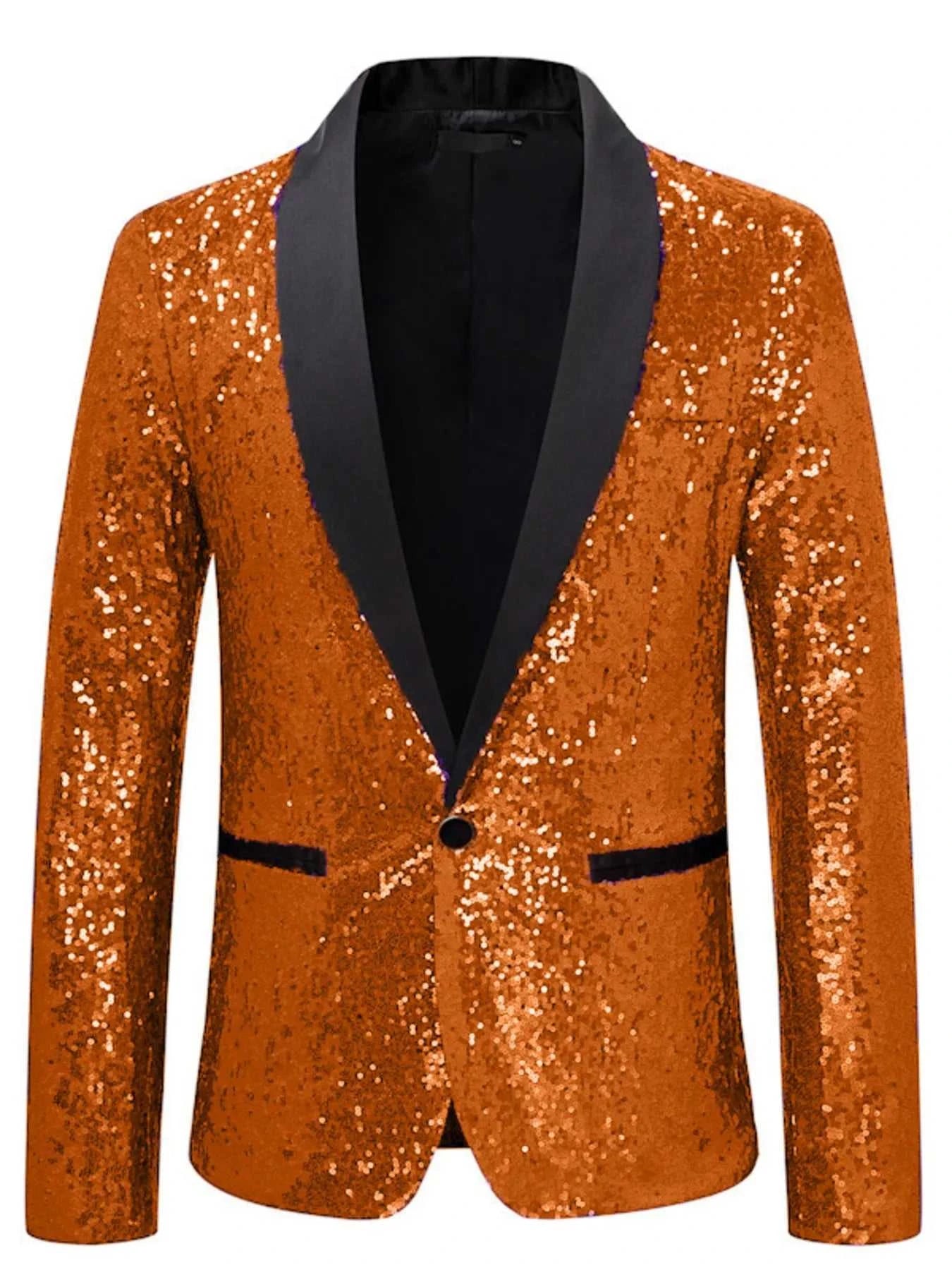 Men's Sequin Long Sleeve Blazer