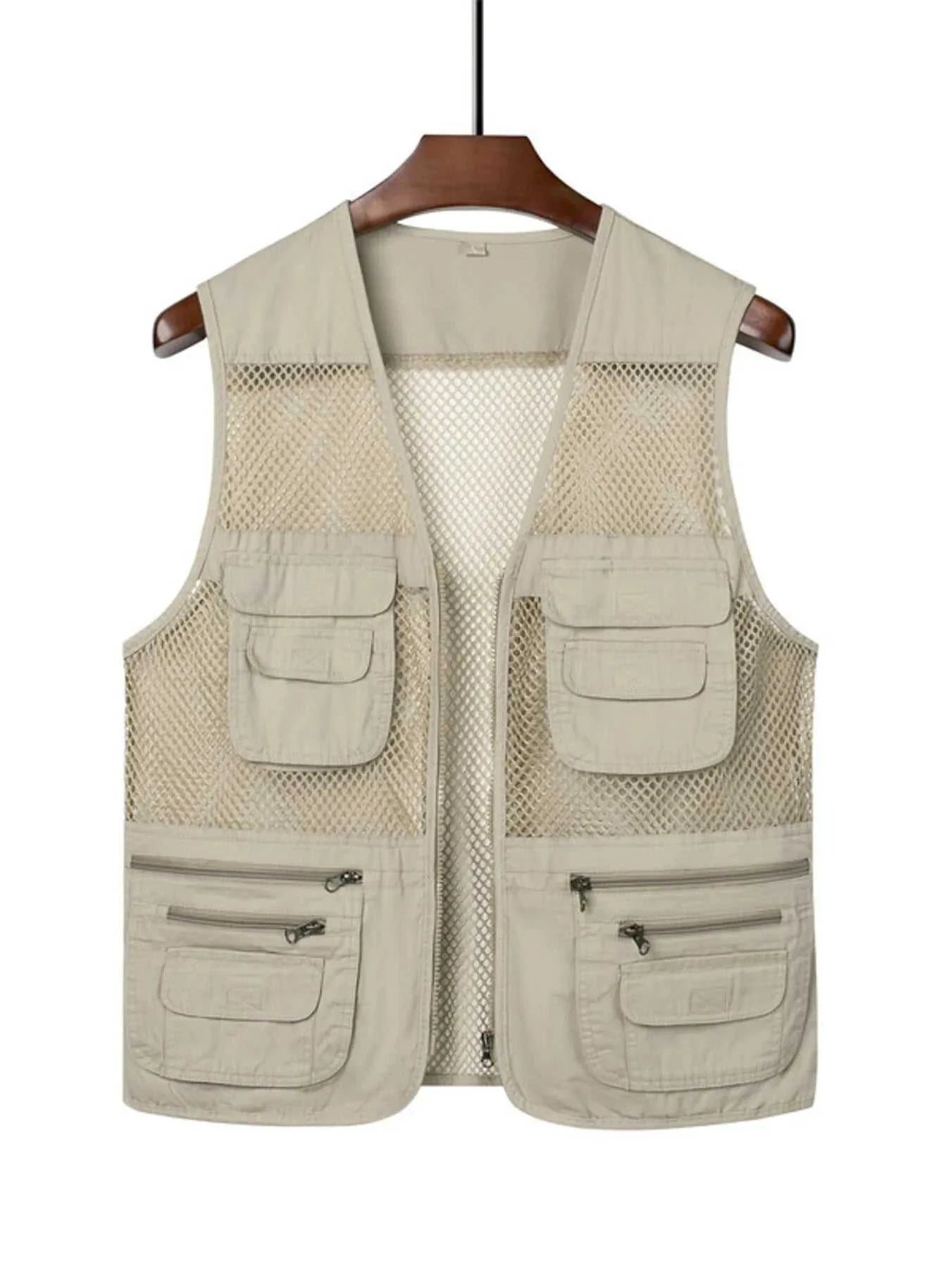 Men's Plus Size Zip Up Cargo Vest