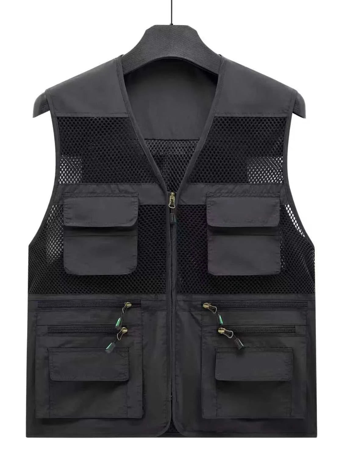 Men's Plus Size Zip Up Mesh Vest