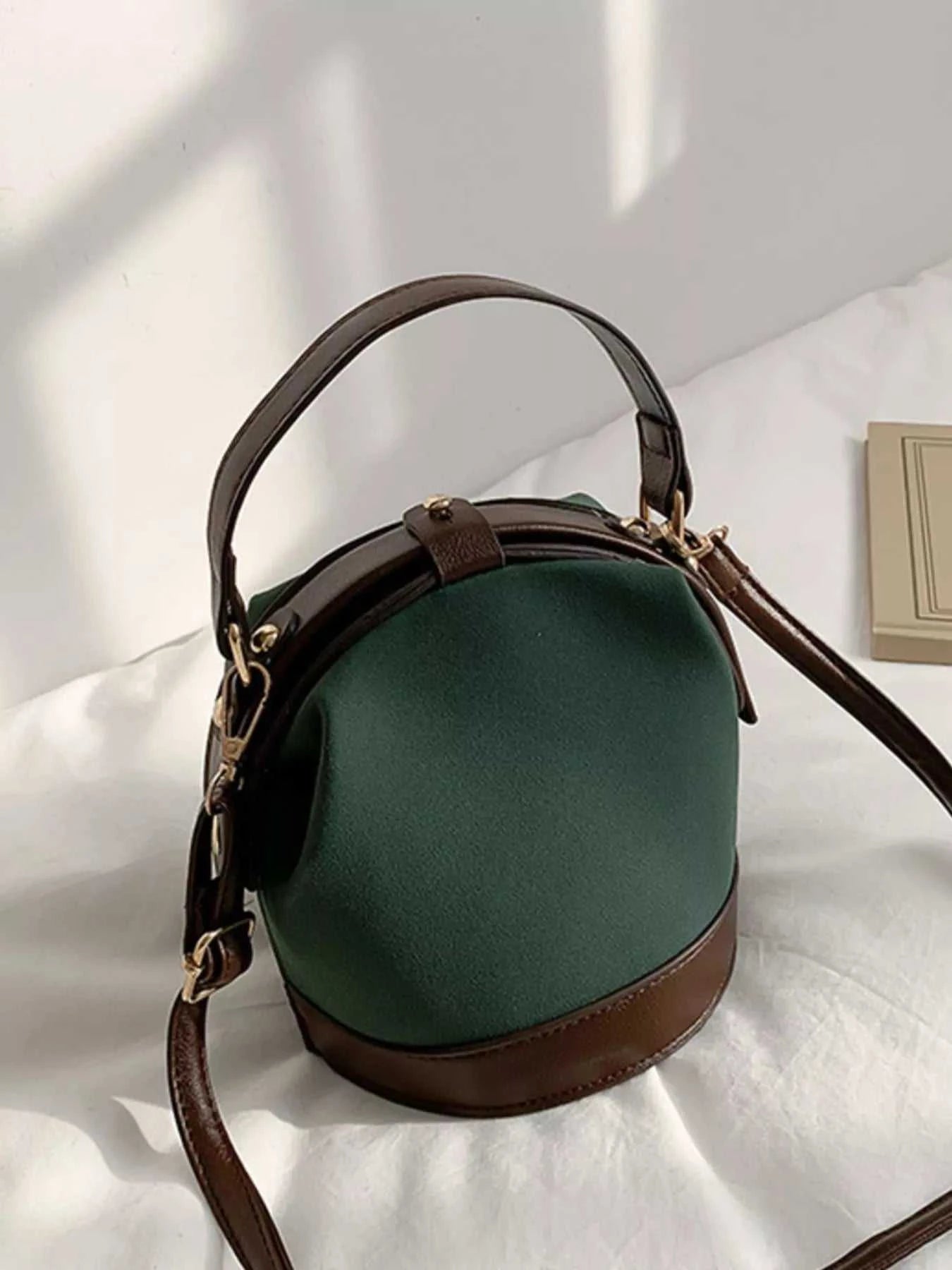 Two-Tone Bucket Crossbody Bag