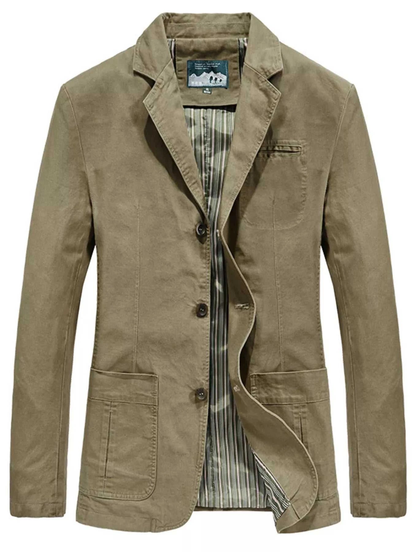 Men's Plus Size Lapel Collar Button Up Blazer