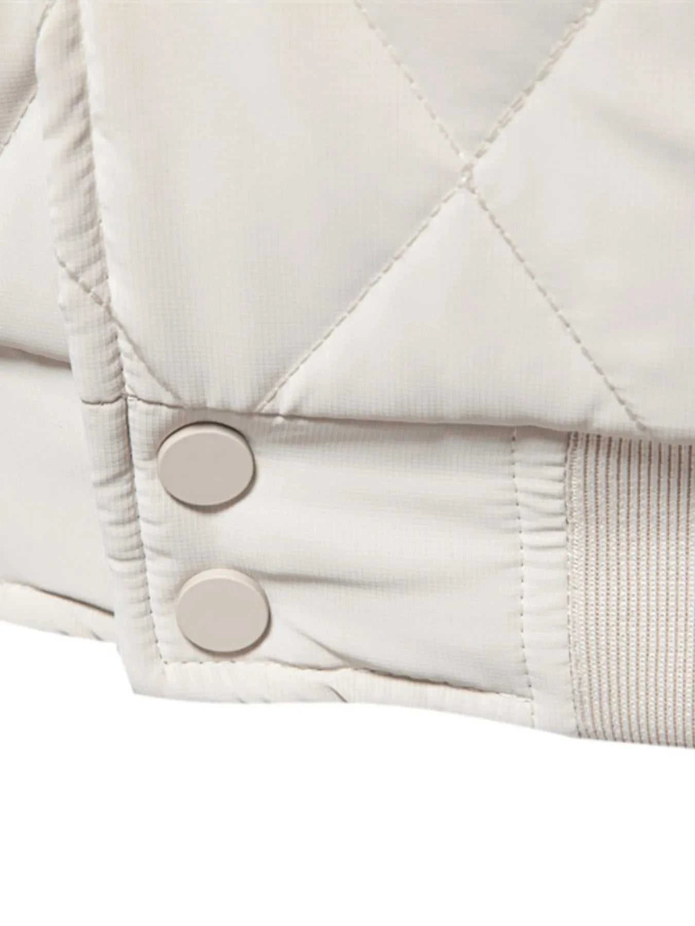 Men's Quilted Snap Down Long Sleeve Jacket