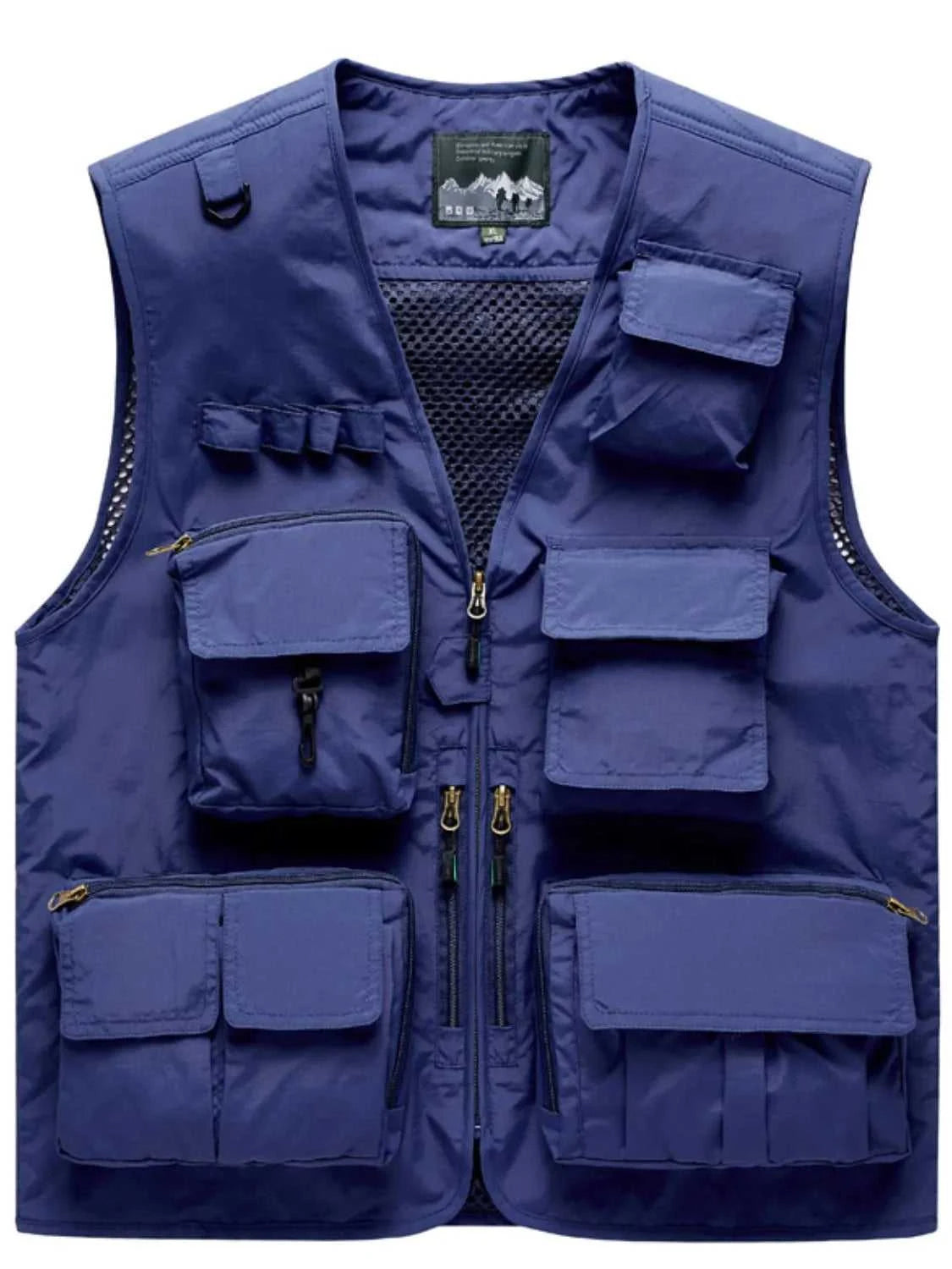 Men's Full Size Mesh Zip Up Vest Plus Size