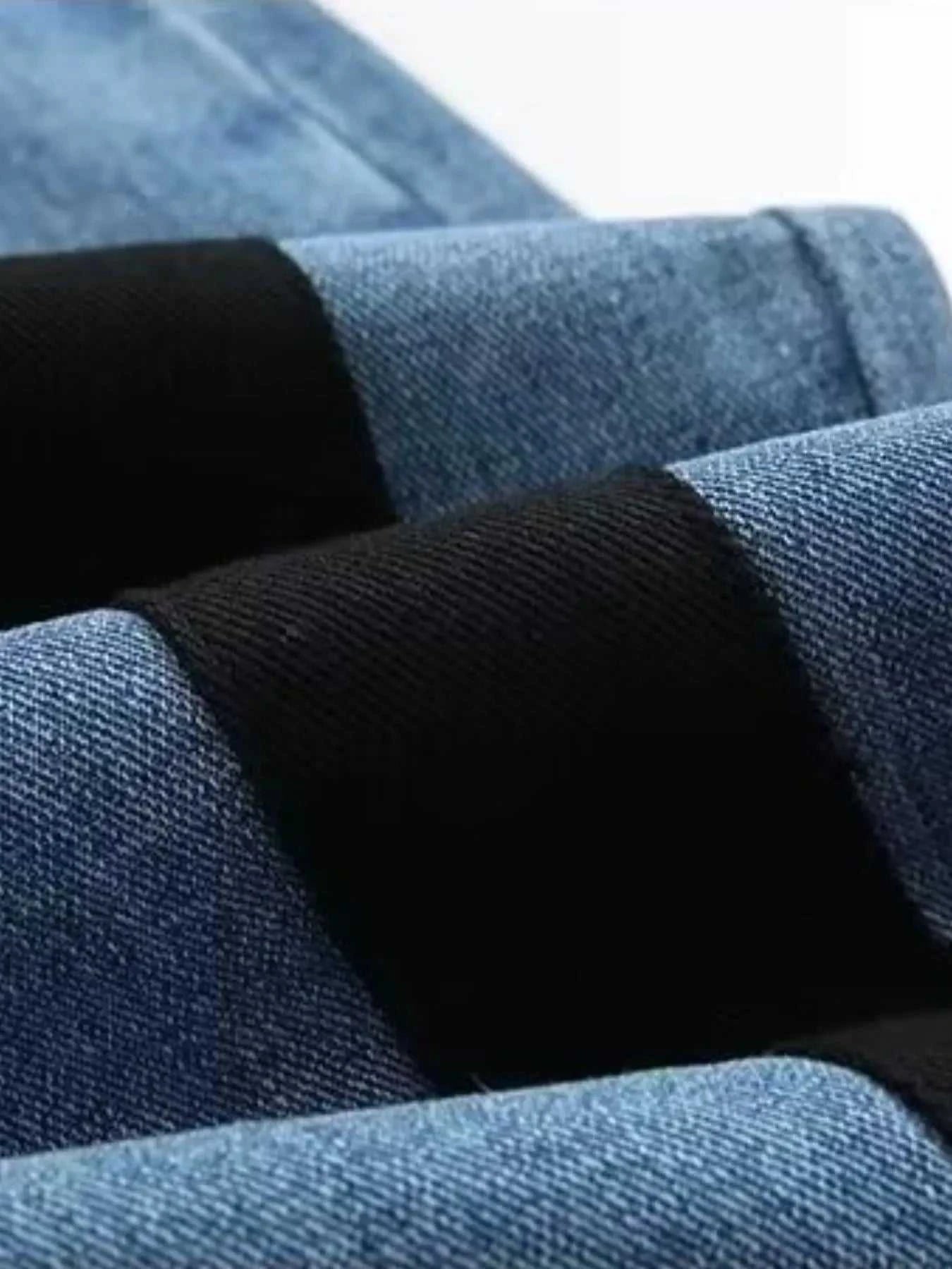Men's Plus Size Button Up Vest and Pants Denim Set