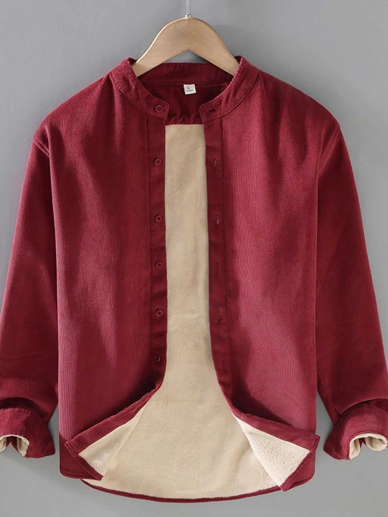 Men's Plus Size Button Up Long Sleeve Jacket