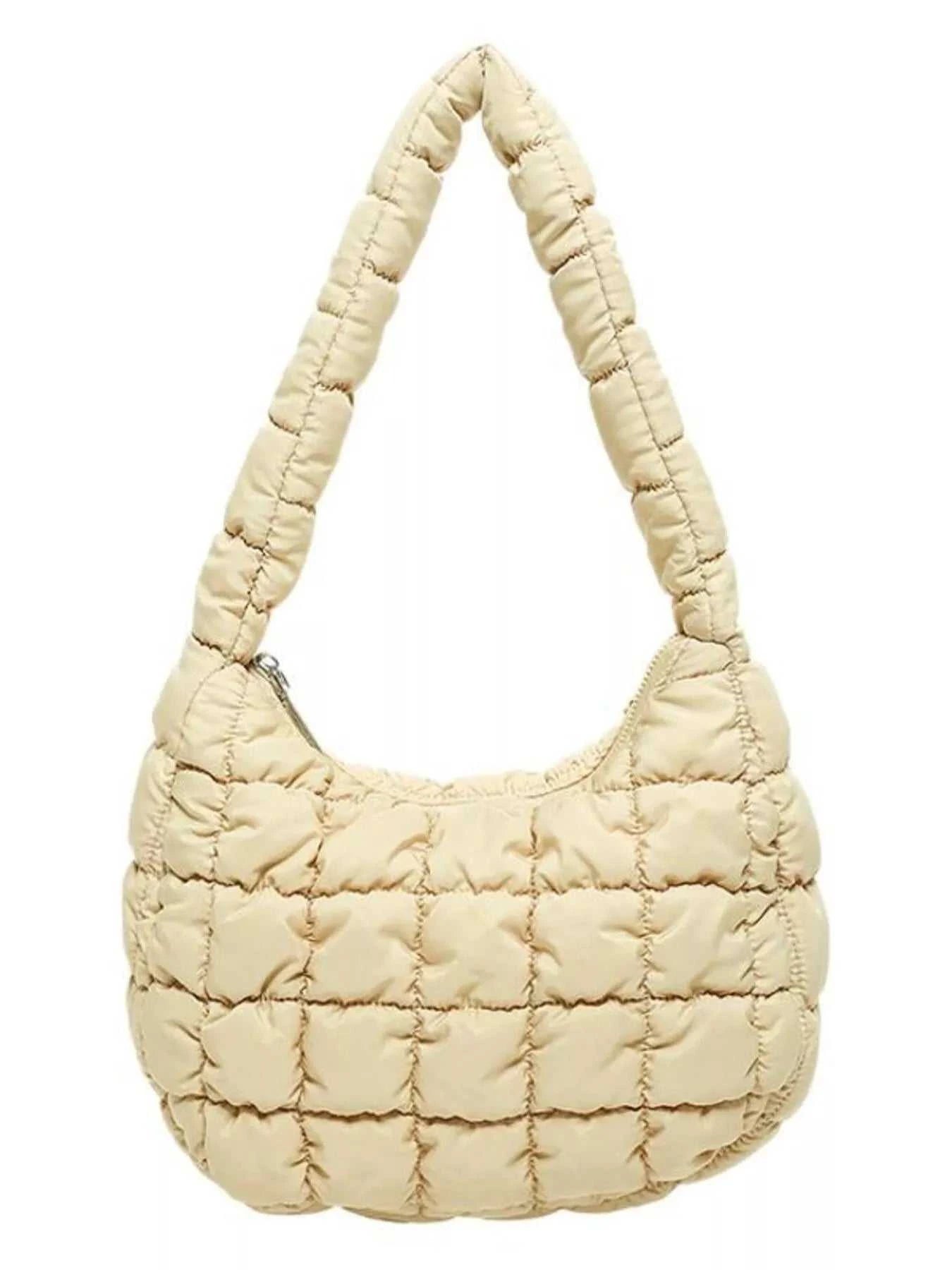 Quilted Ruched Shoulder Bag