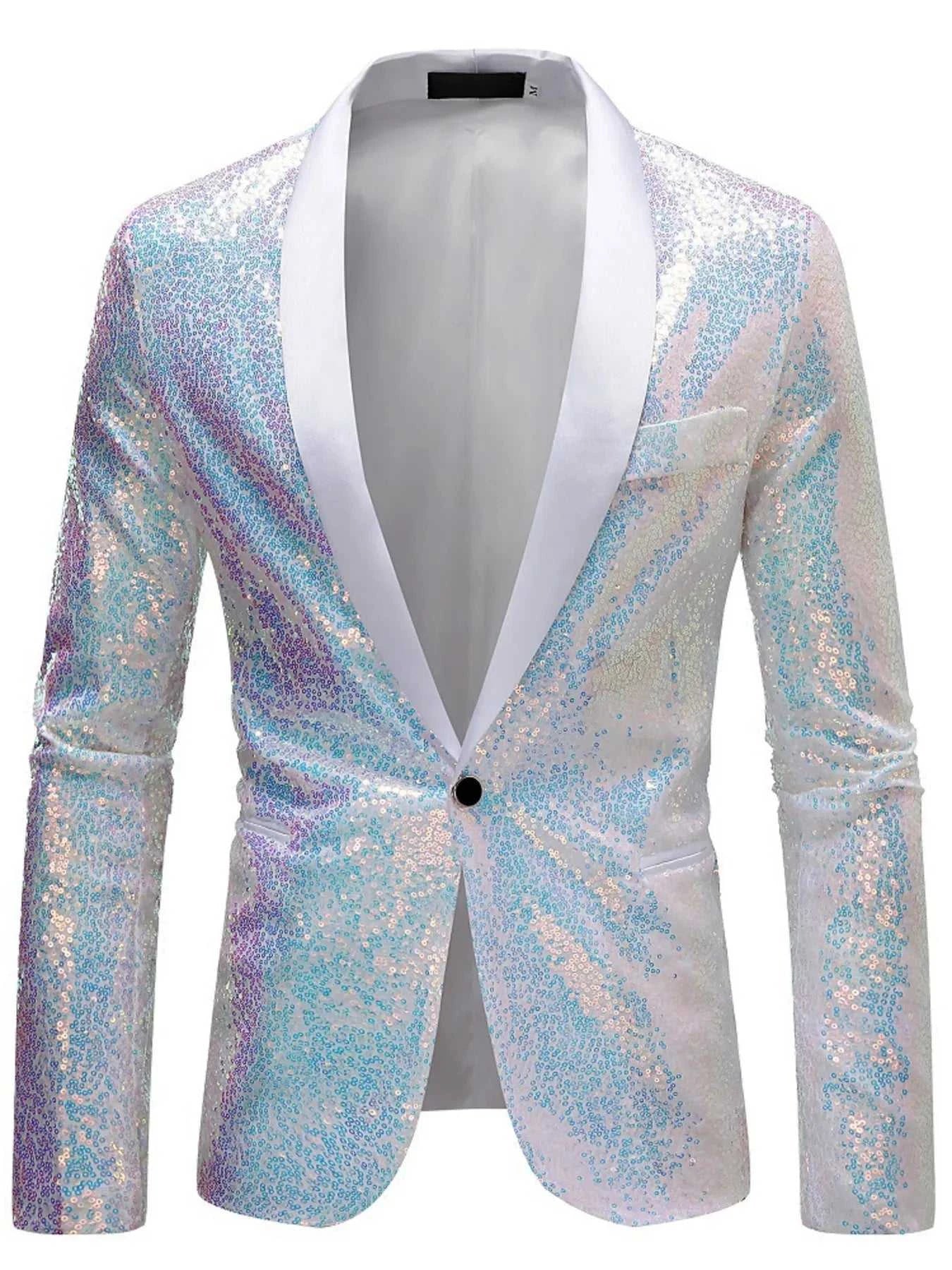 Men's Sequin Long Sleeve Blazer