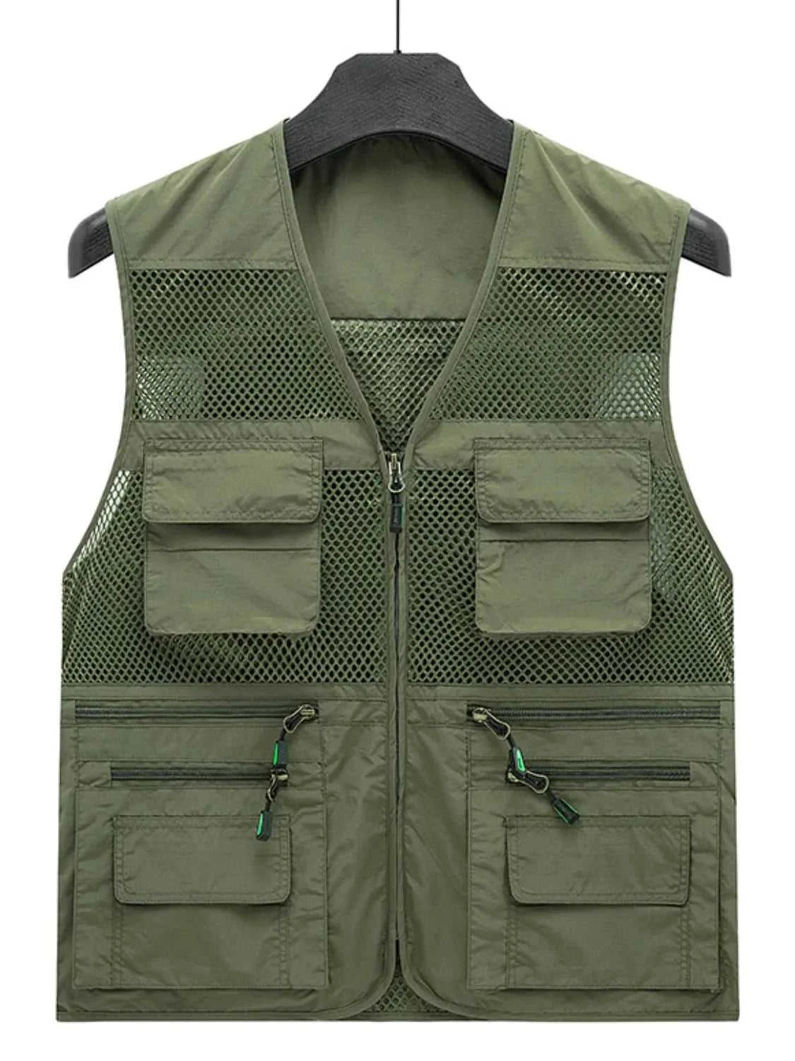 Men's Plus Size Zip Up Mesh Vest