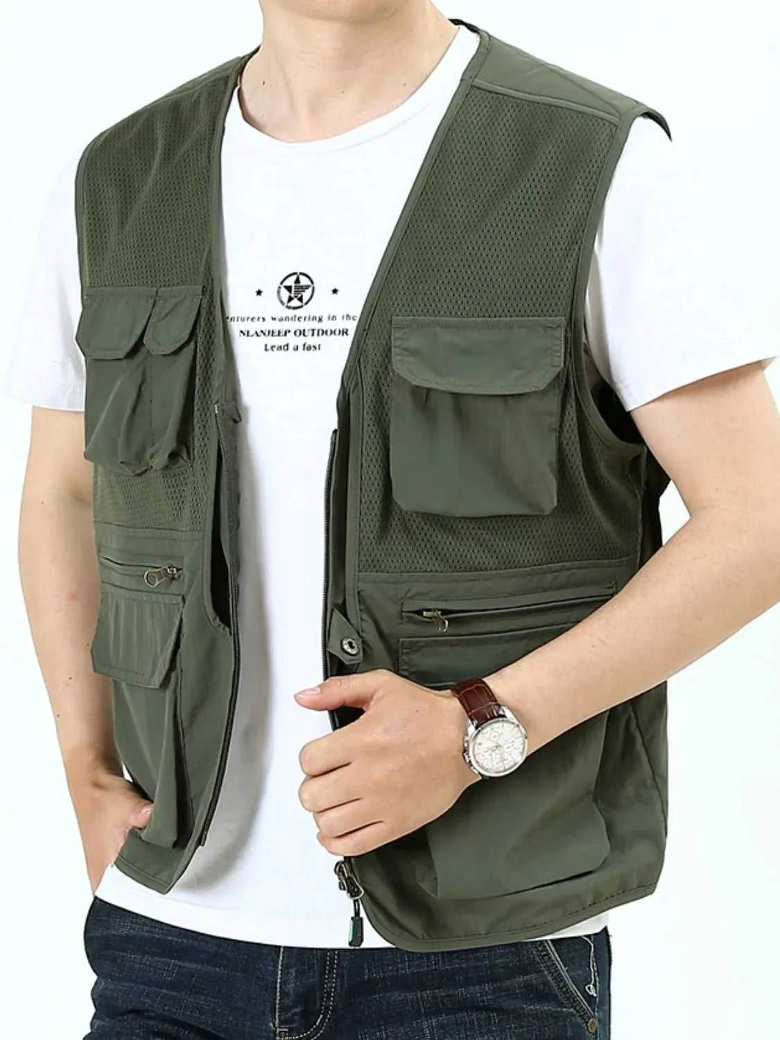 Men's Plus Size Zip Up Vest