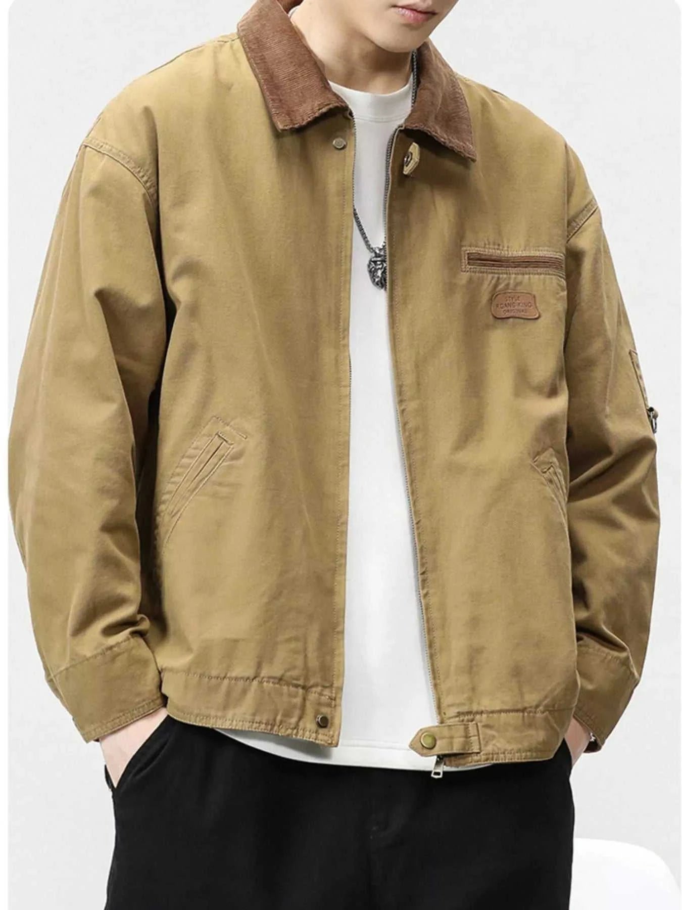 Men's Full Size Zip UP Long Sleeve Jacket Plus Size
