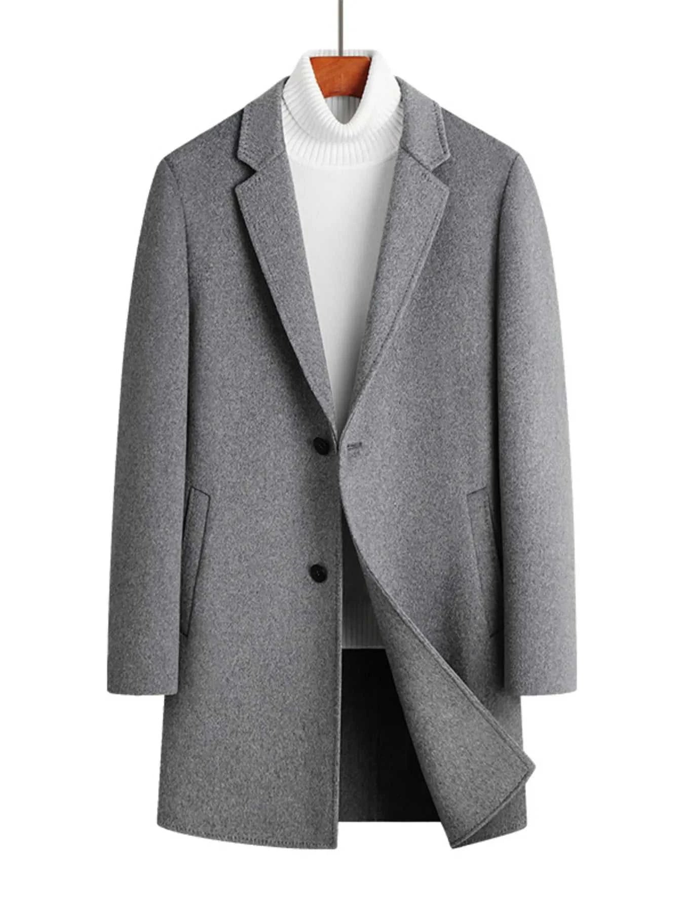 Men's Plus Size Button Up Long Sleeve Coat