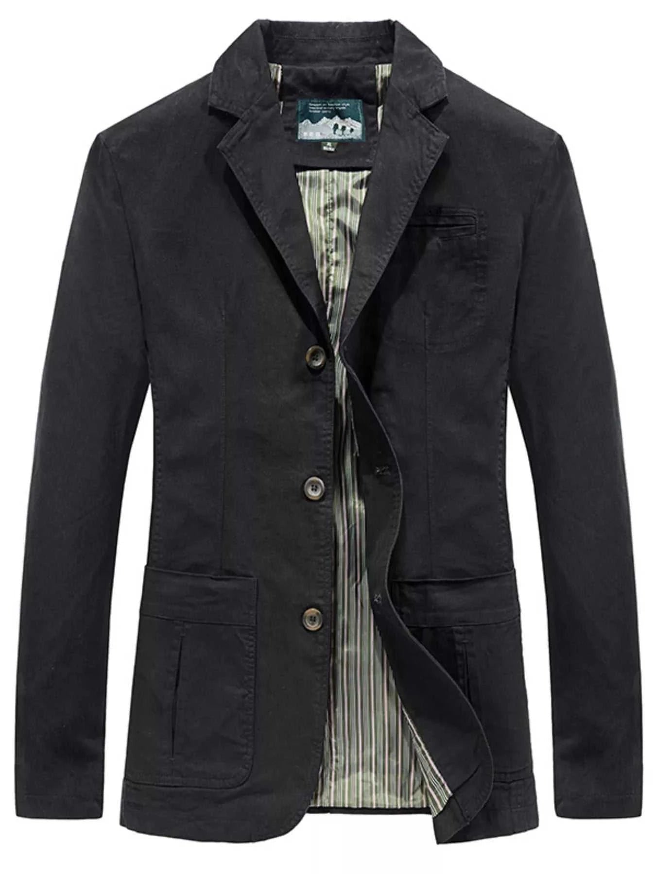 Men's Plus Size Lapel Collar Button Up Blazer