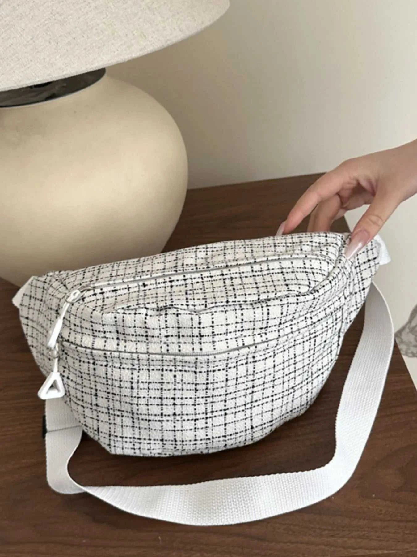 Plaid Pattern Crossbody Bag