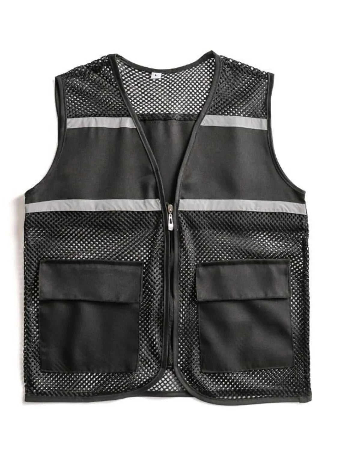 Men's Plus Size Mesh Zip Up Vest