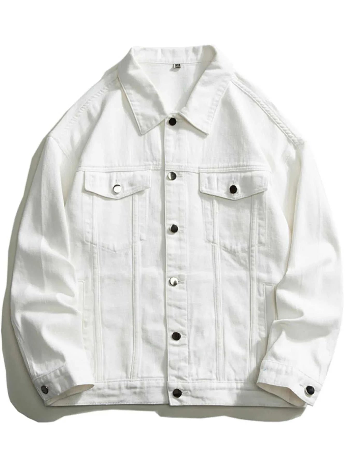 Men's Plus Size Button Up Long Sleeve Denim Jacket