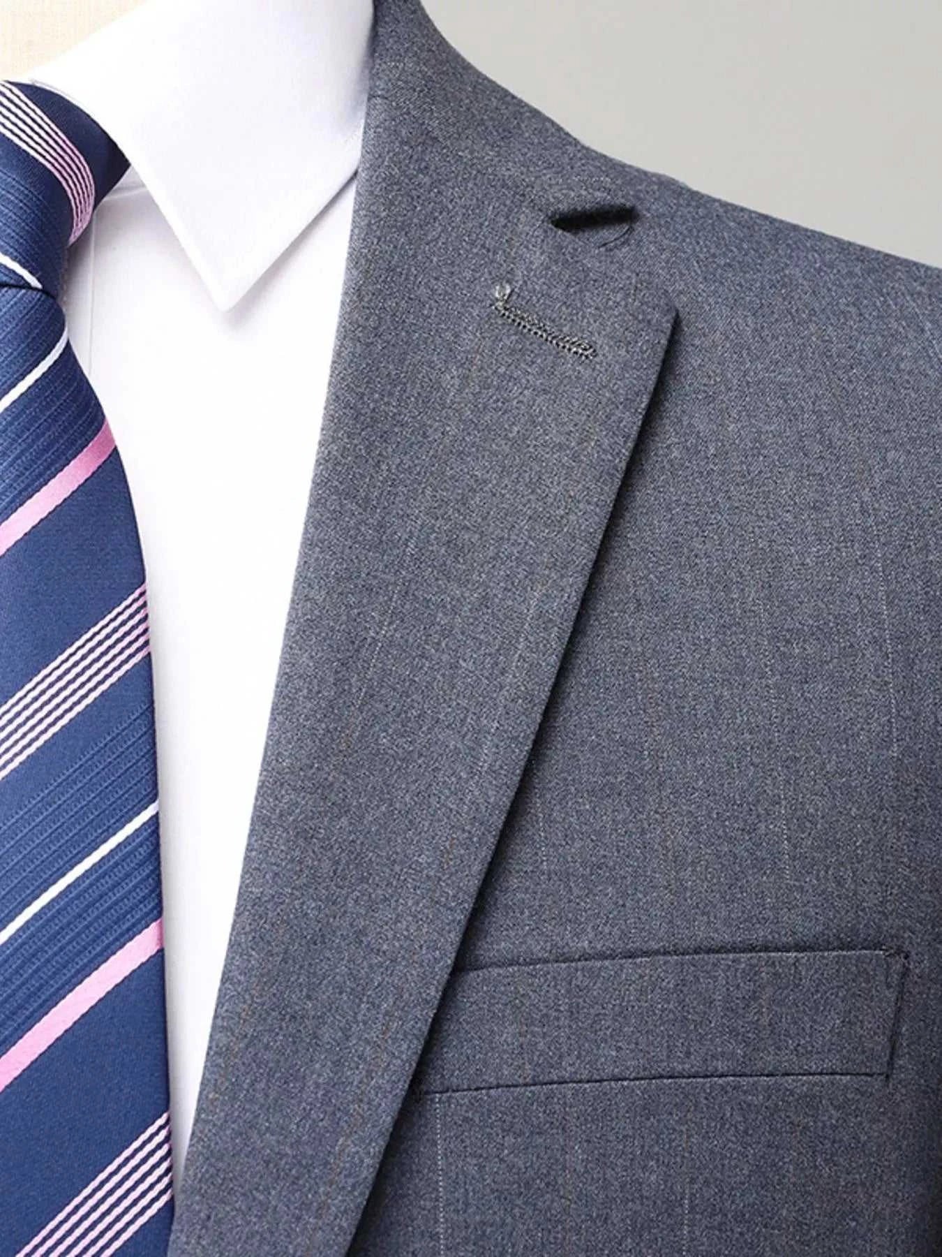 Men's Lapel Collar Long Sleeve Blazer and Pants Set