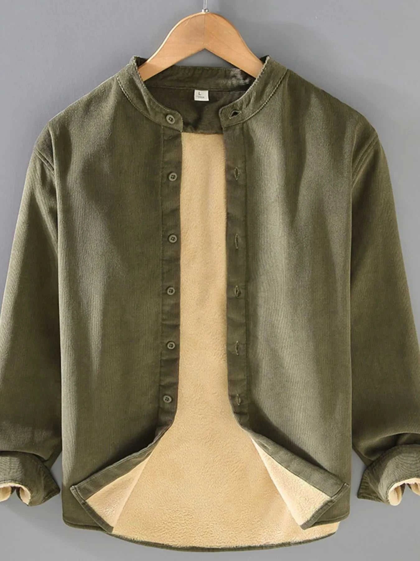 Men's Plus Size Button Up Long Sleeve Jacket
