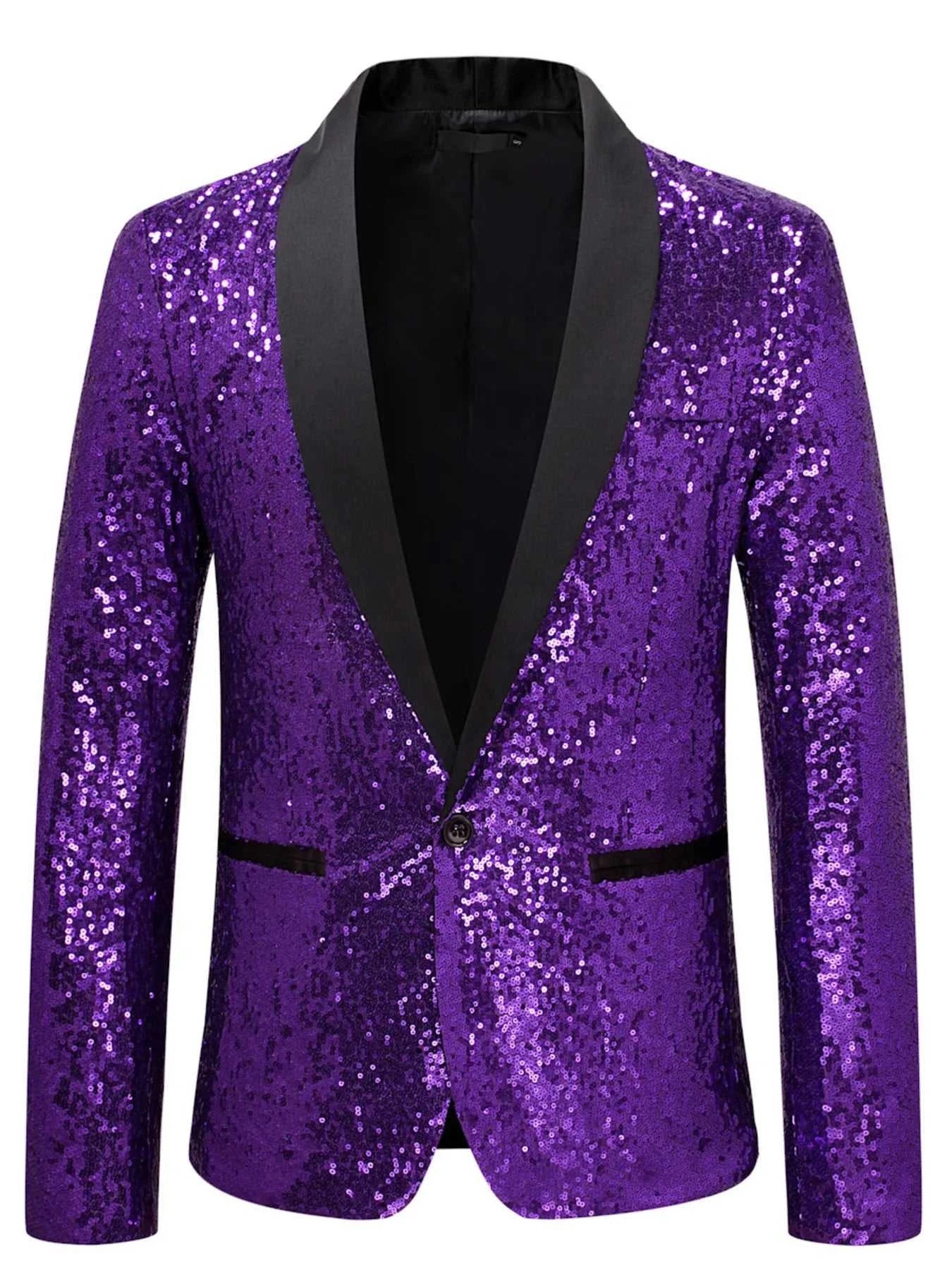 Men's Sequin Long Sleeve Blazer