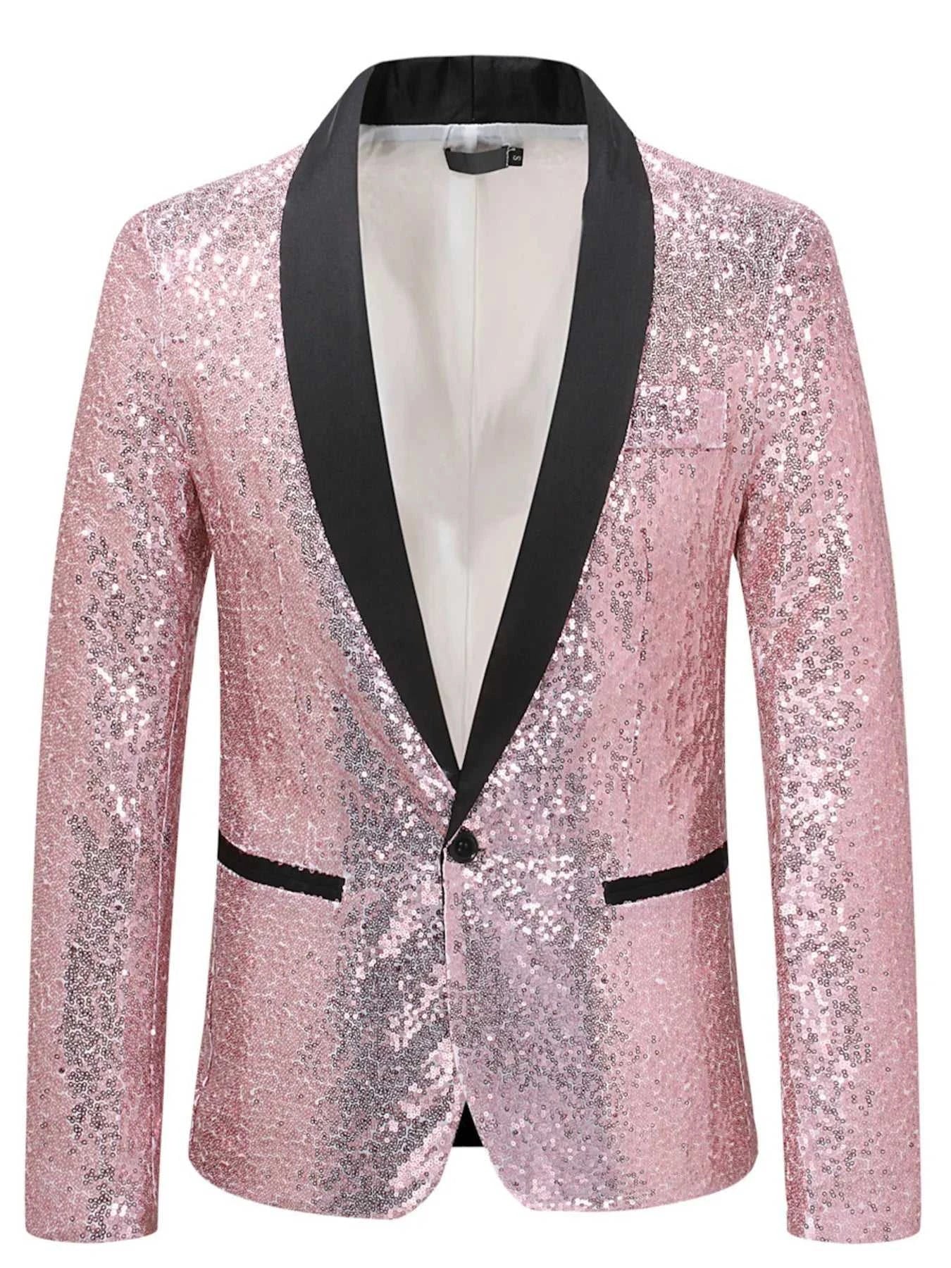 Men's Sequin Long Sleeve Blazer