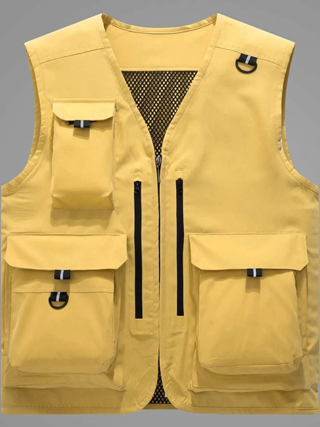 Men's Plus Size Zip Up V-Neck Vest