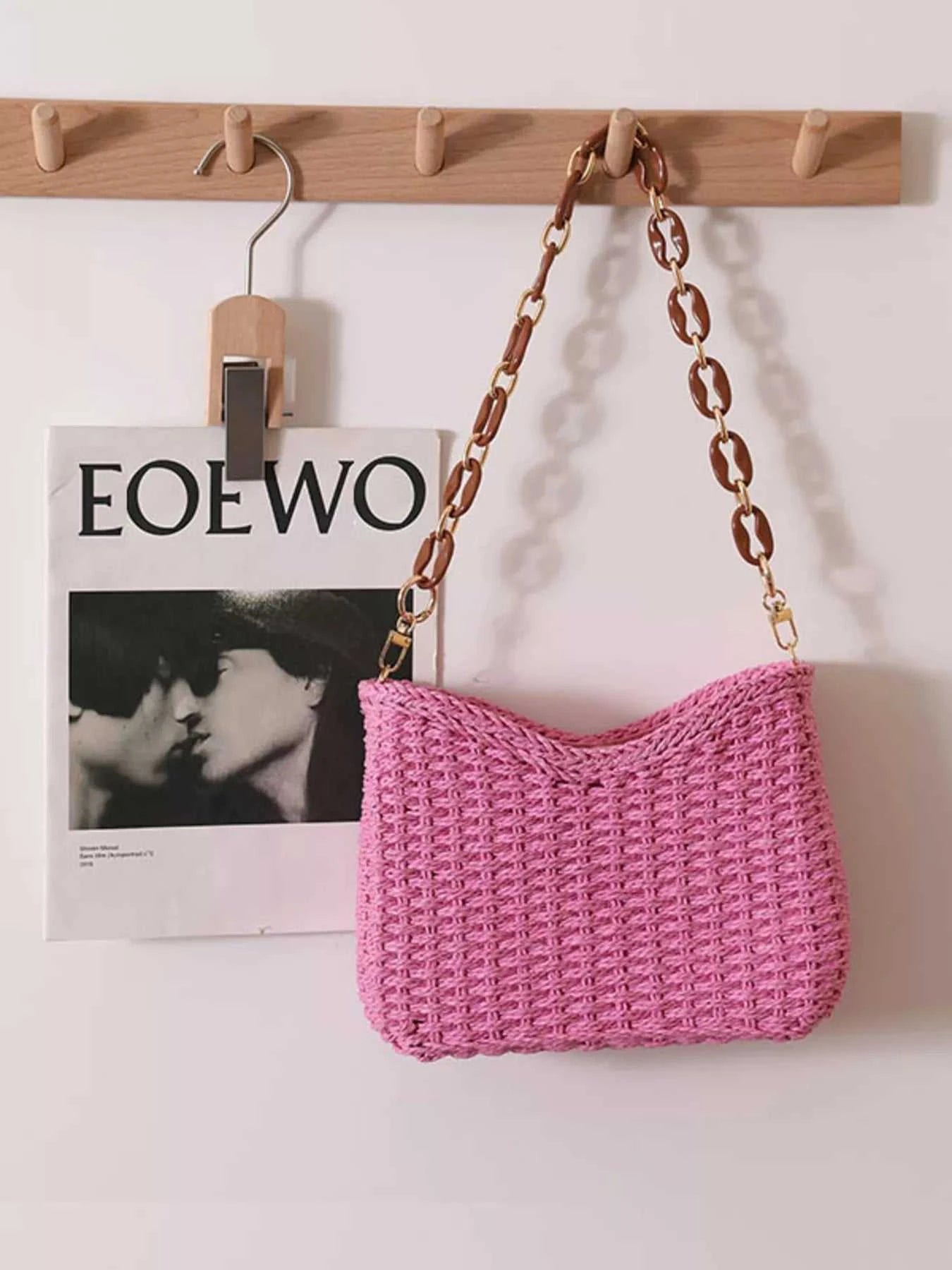 Woven Straw Shoulder Bag