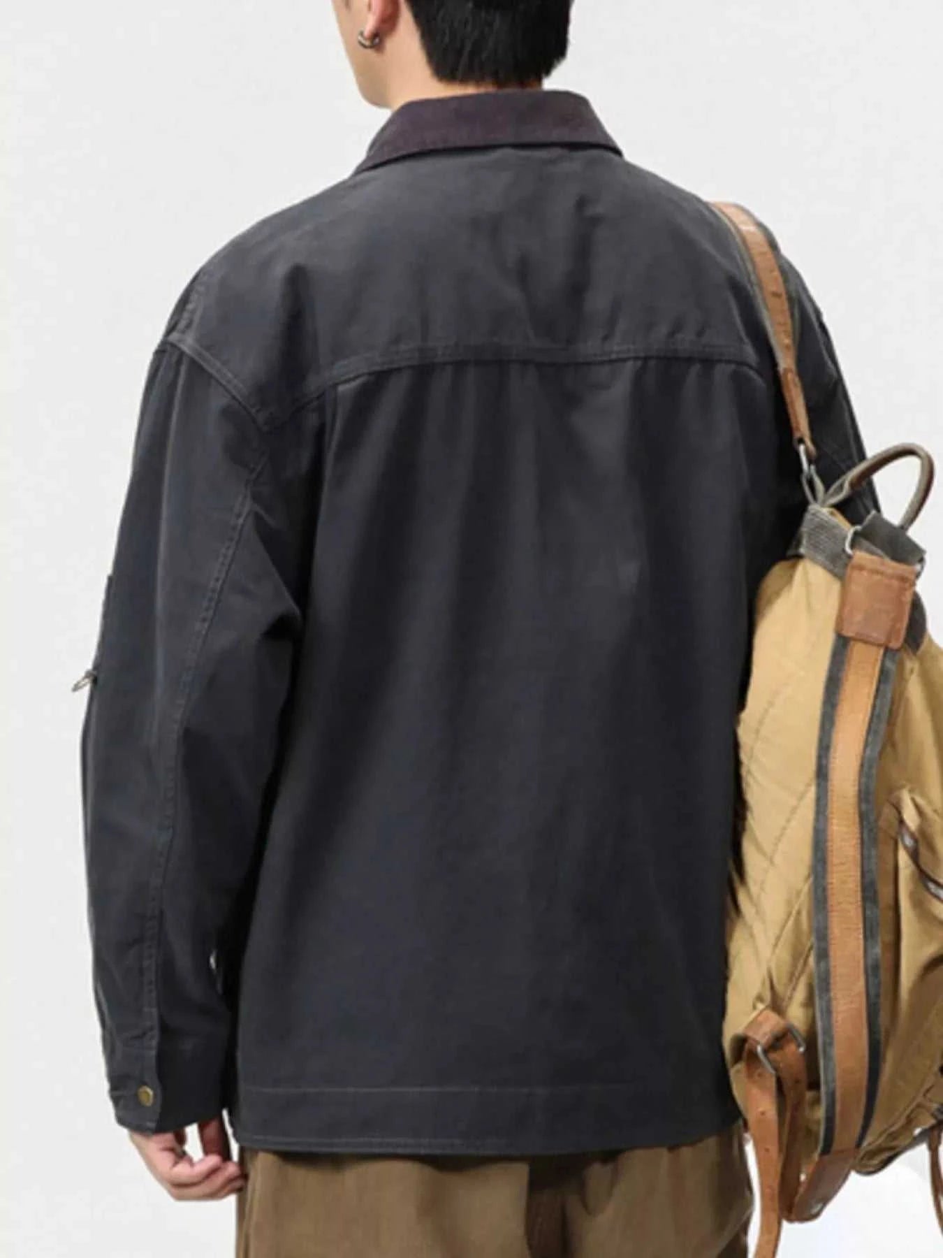 Men's Full Size Zip UP Long Sleeve Jacket Plus Size