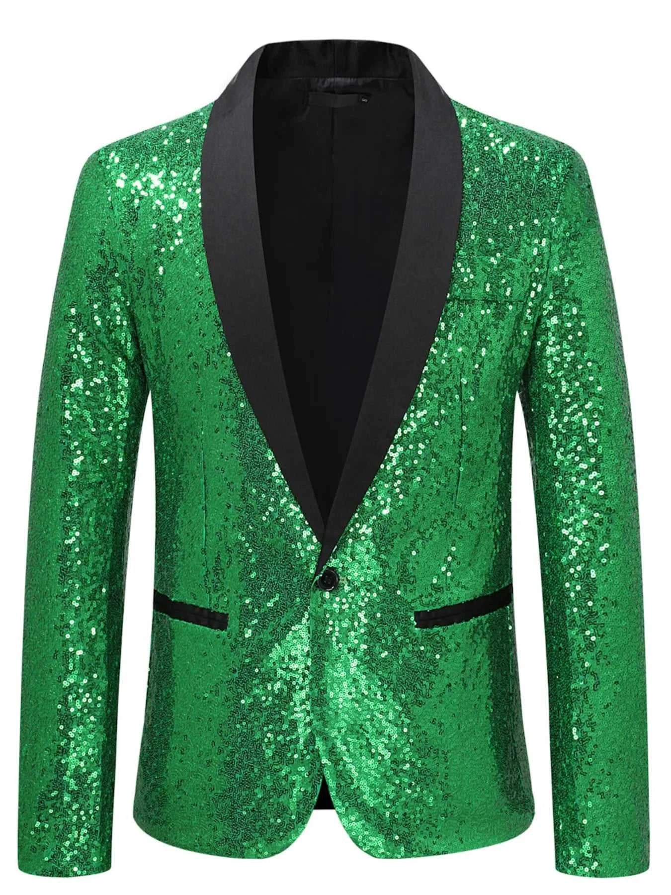 Men's Sequin Long Sleeve Blazer