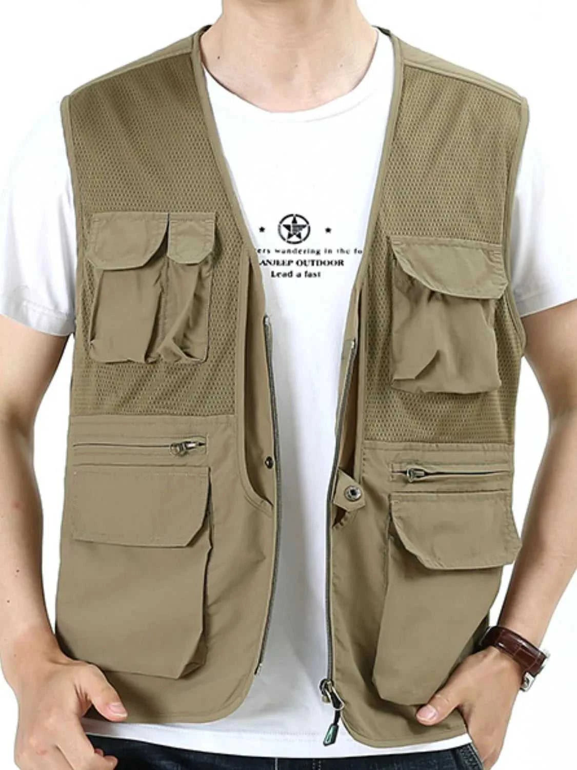 Men's Plus Size Zip Up Vest