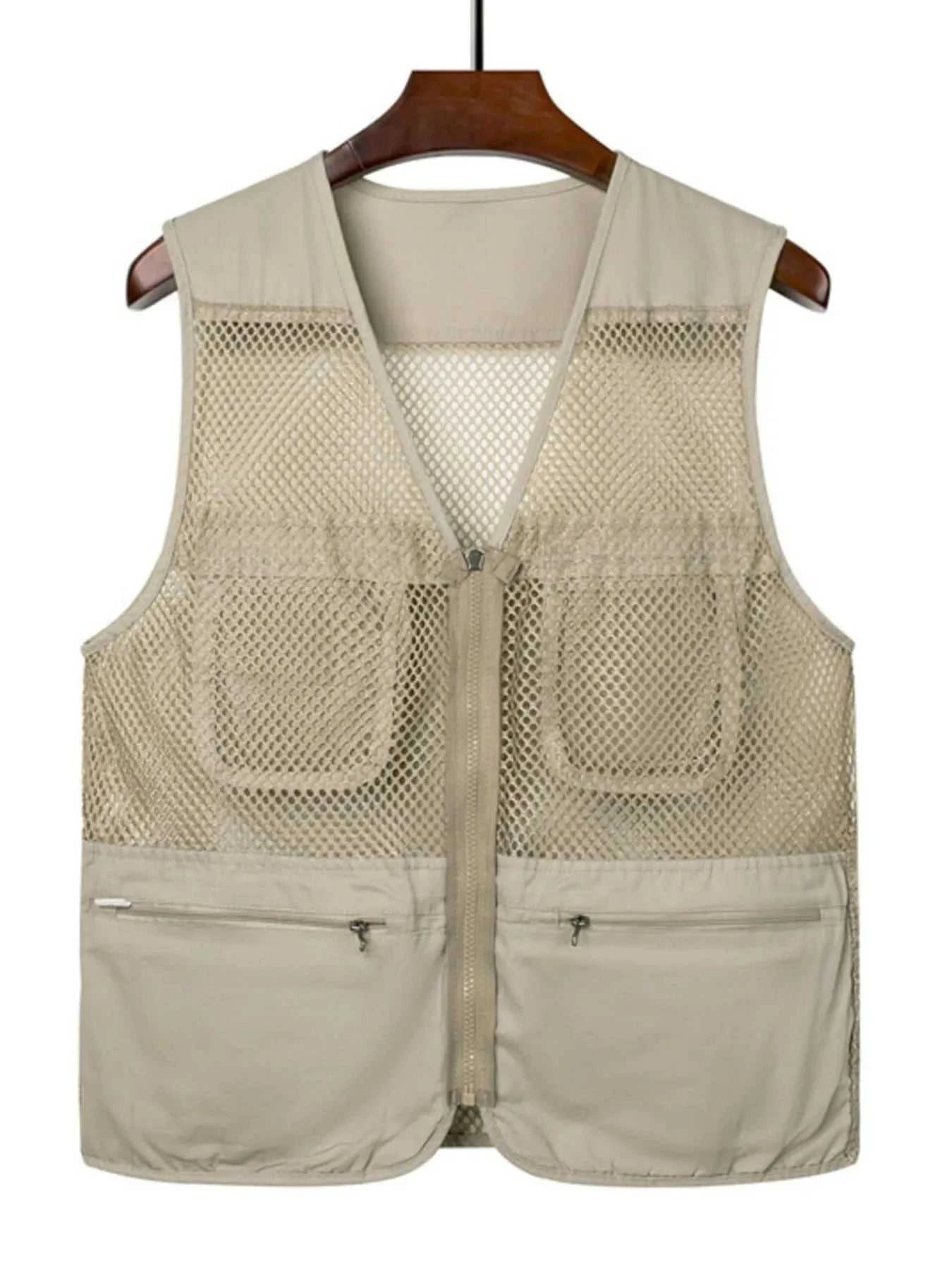 Men's Plus Size Zip Up Cargo Vest
