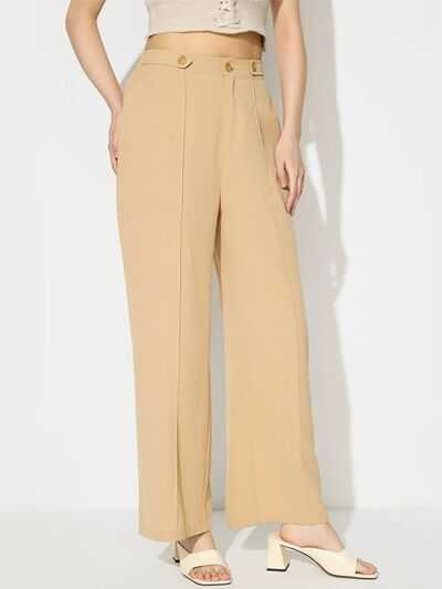 Wide Leg Pants with Pockets for Women's Comfort