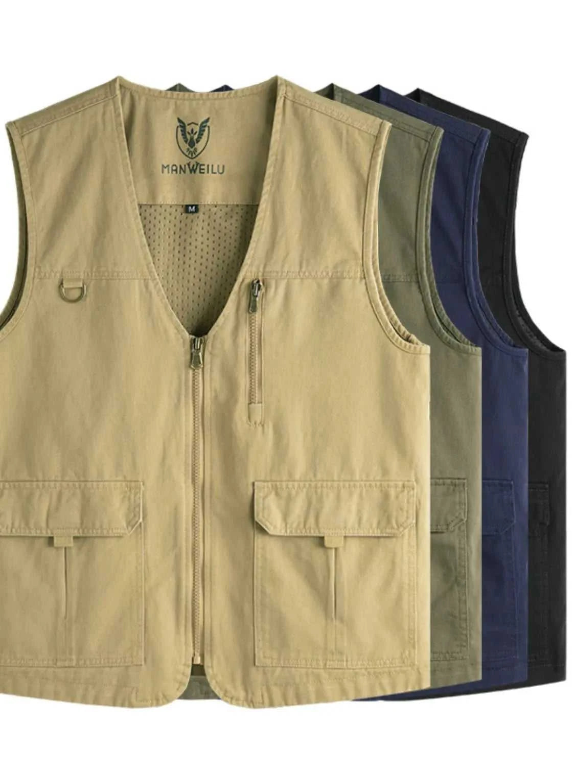 Men's Plus Size Zip Up V-Neck Vest
