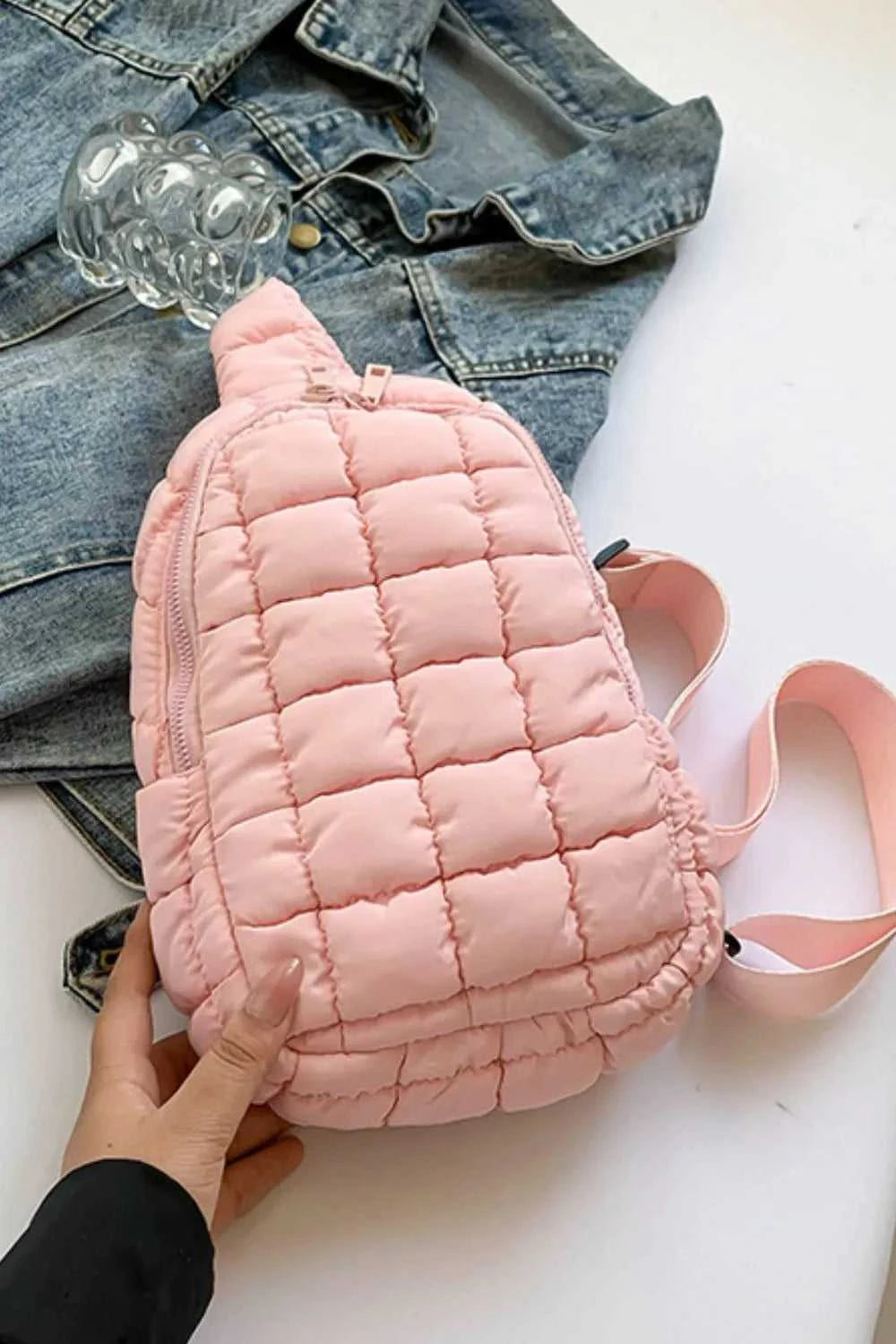 Quilted Nylon Crossbody Bag
