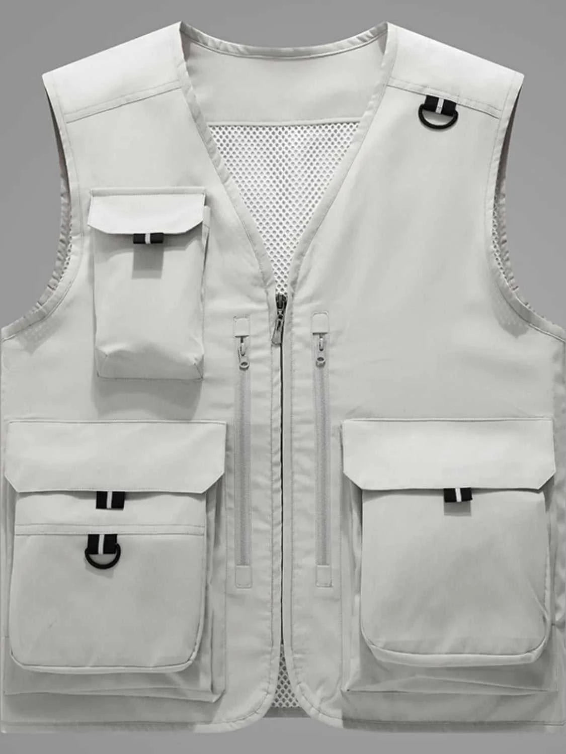 Men's Plus Size Zip Up V-Neck Vest
