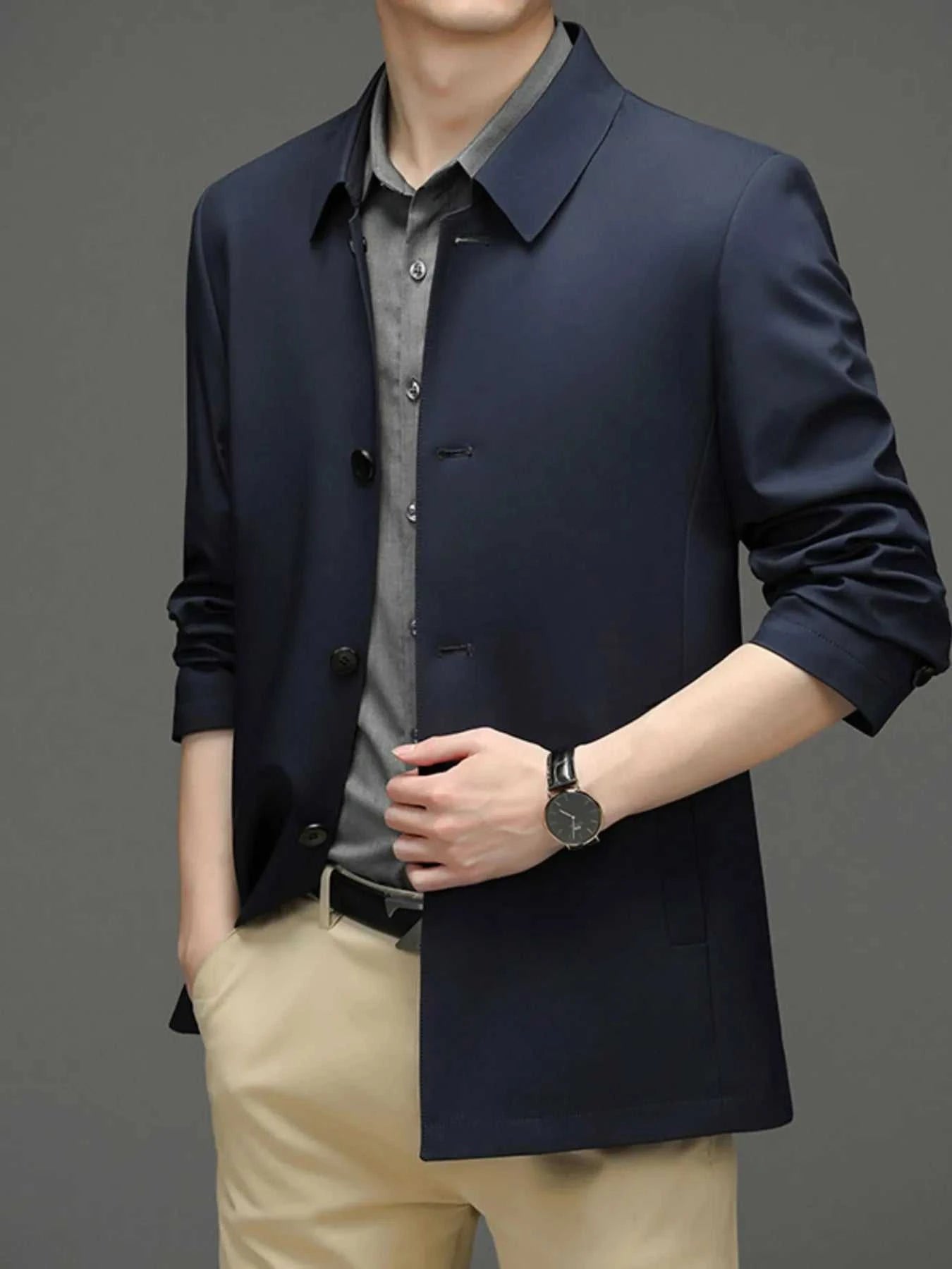 Men's Button Up Long Sleeve Jacket