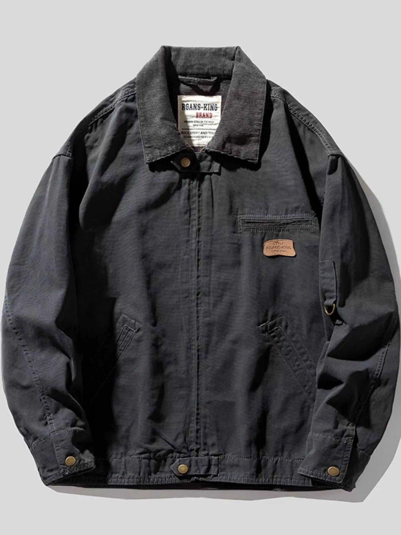 Men's Full Size Zip UP Long Sleeve Jacket Plus Size
