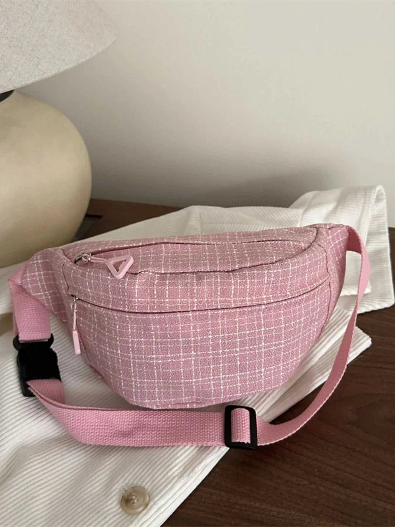 Plaid Pattern Crossbody Bag