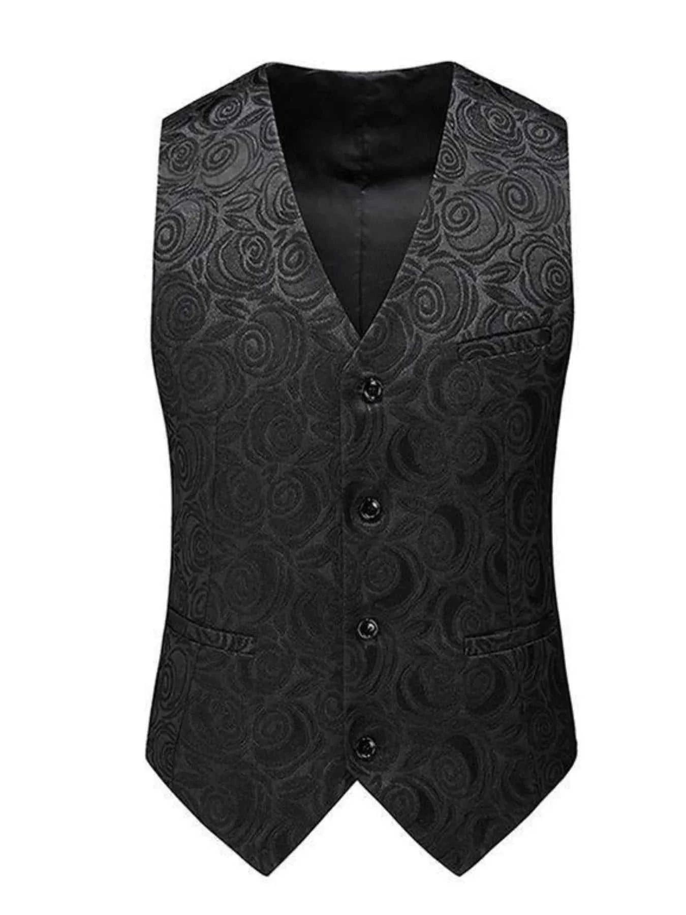 Men's Plus Size V-Neck Button Up Vest