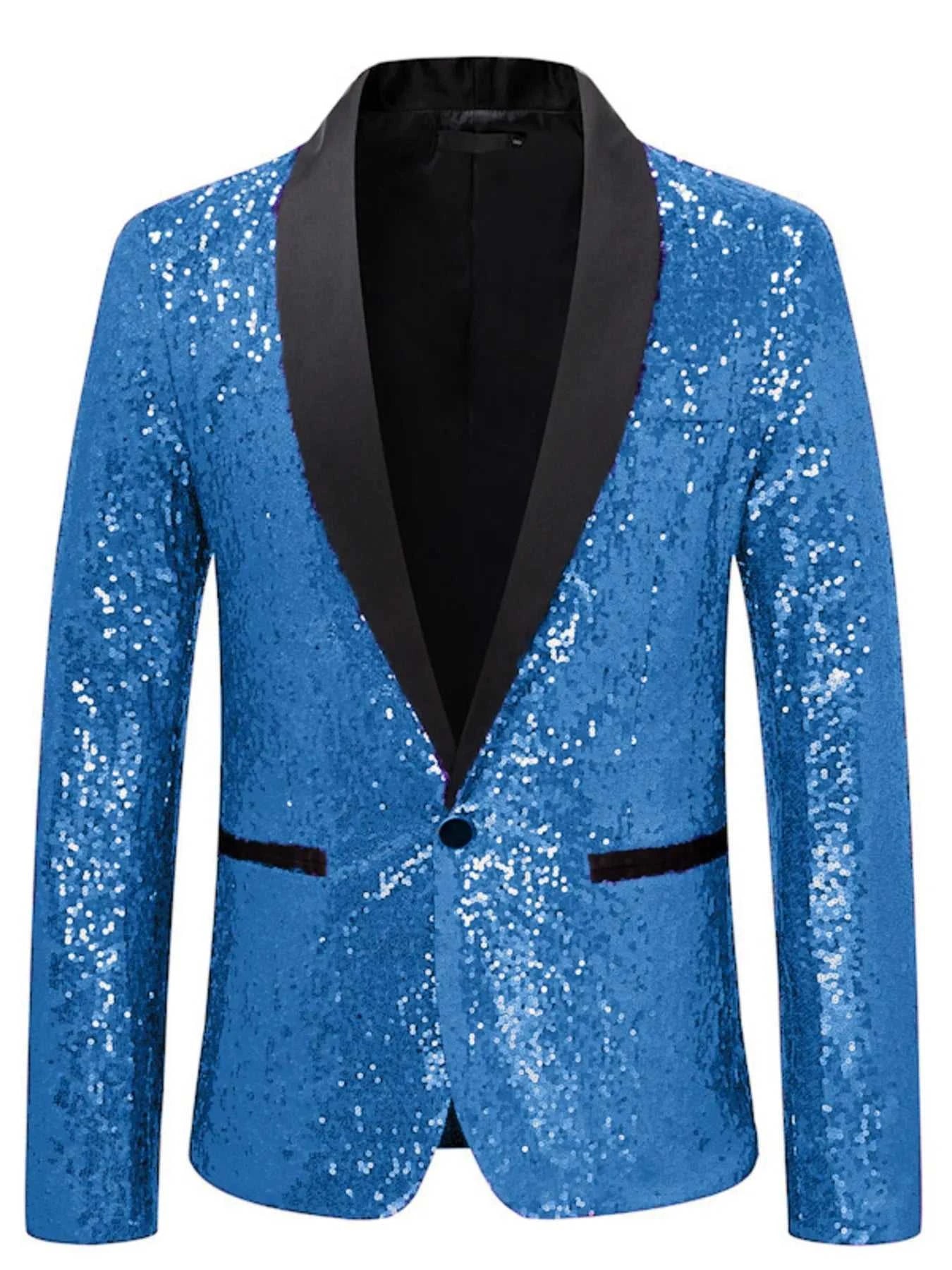 Men's Sequin Long Sleeve Blazer