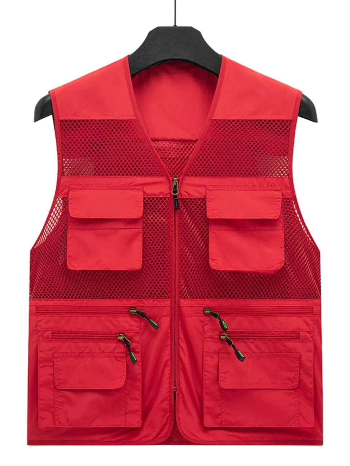 Men's Plus Size Zip Up Mesh Vest