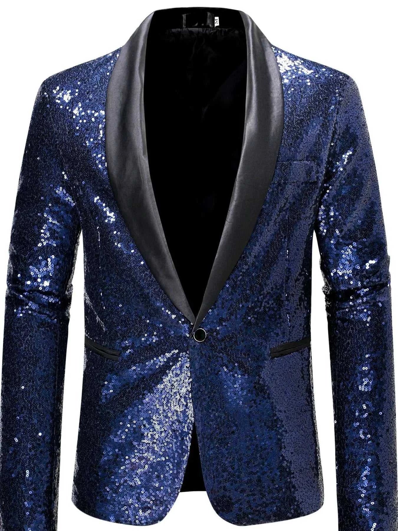 Men's Sequin Long Sleeve Blazer