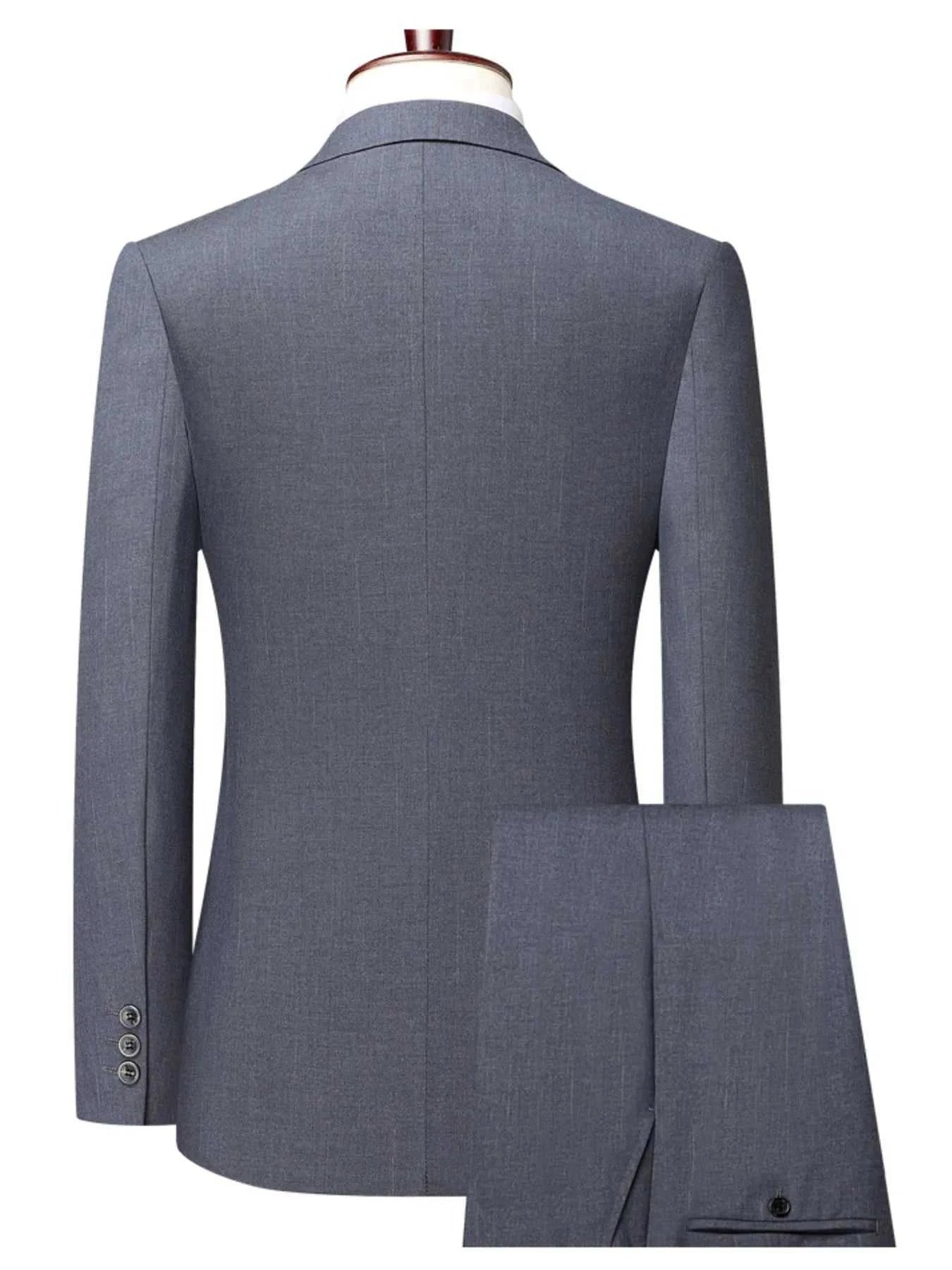Men's Lapel Collar Long Sleeve Blazer and Pants Set