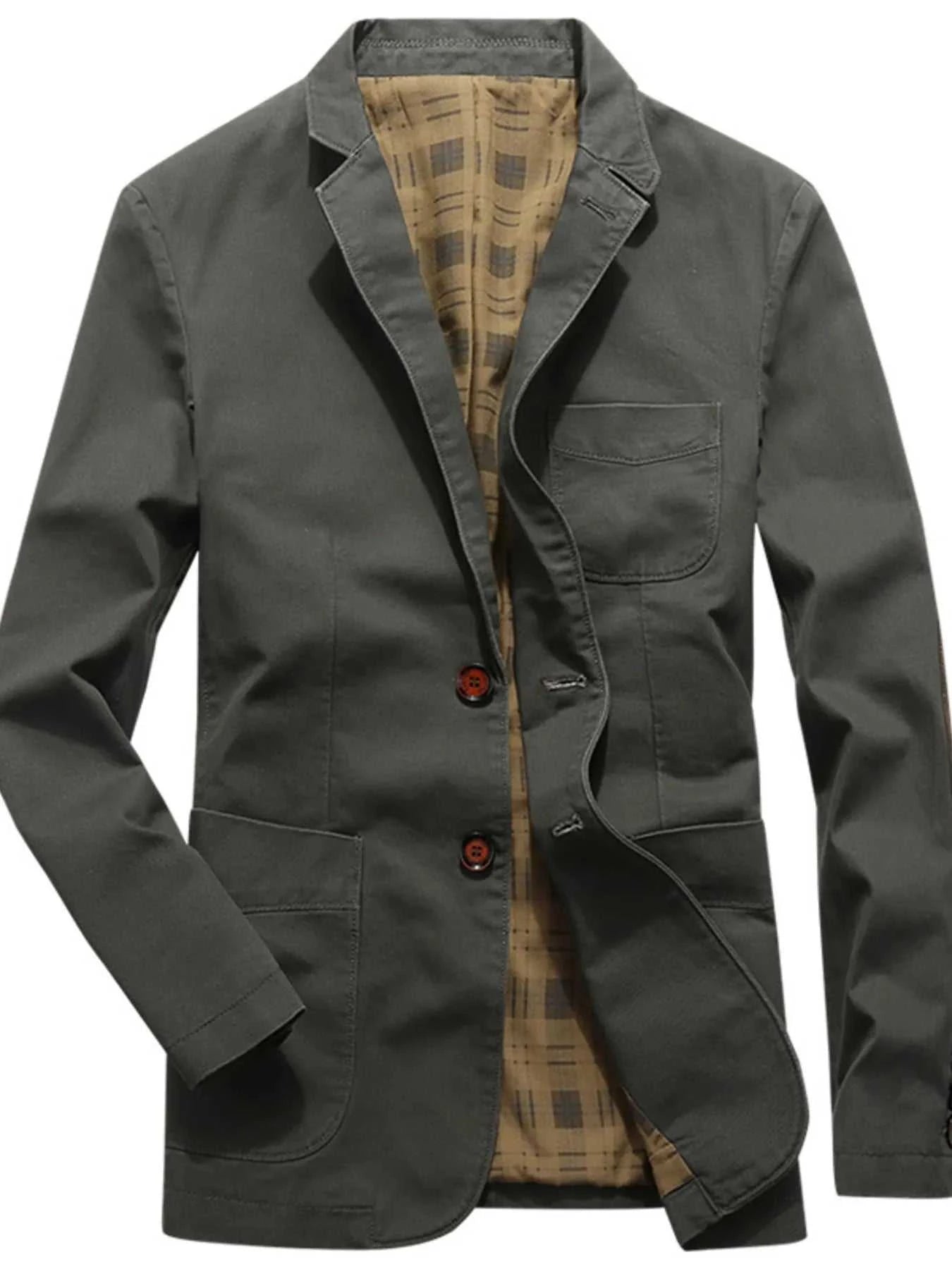 Men's Plus Size Button Up Long Sleeve Blazer