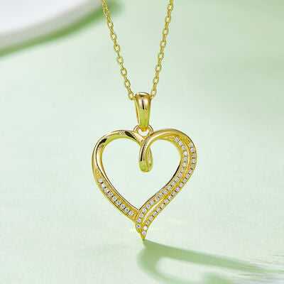 925 Sterling Silver Heart Shape Moissanite Necklace