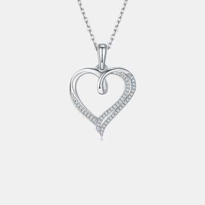 925 Sterling Silver Heart Shape Moissanite Necklace