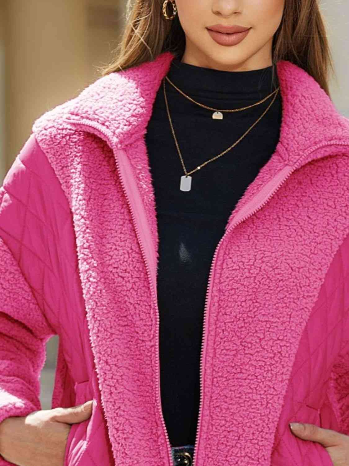 Zip-Up Collared Neck Jacket Shop the Latest Styles Online